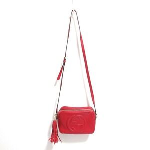 GUCCI Red Leather Shoulder Bag